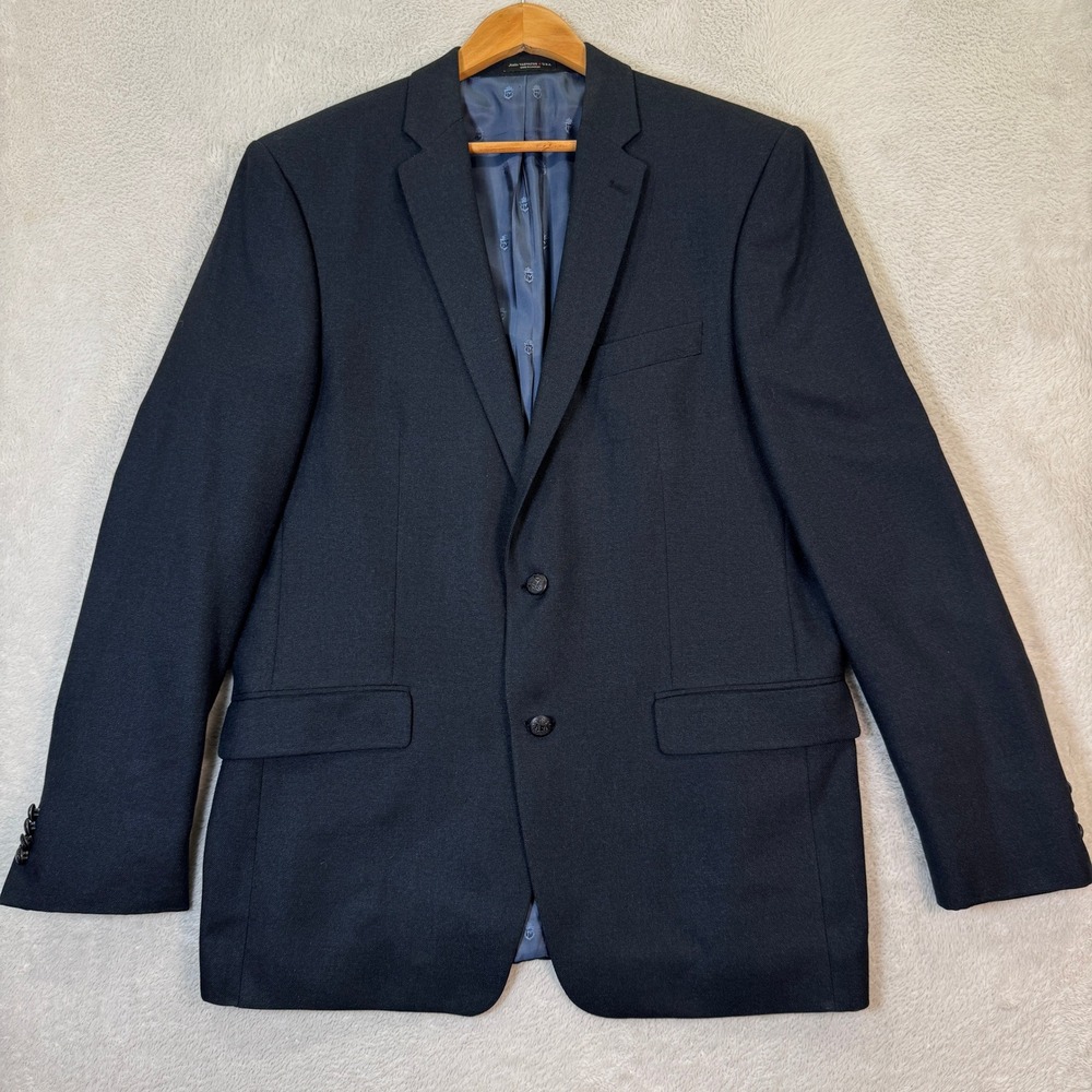 NEW John Varvatos USA Mens 44L Dark Gray Blazer Suit Jacket Metal Buttons Casual